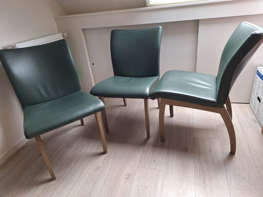 3 Leolux-Leder-Esszimmerstühle