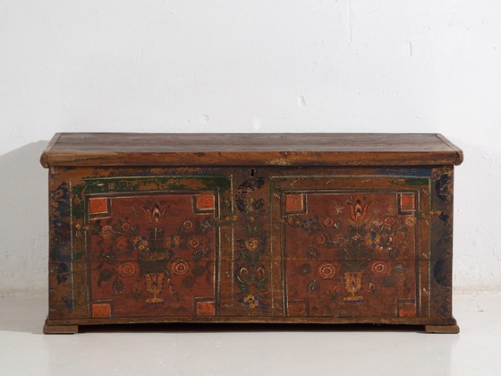 Antike Truhe mit Blumenmotiven (ca. 1920) #39 – Aufbewahrungsschrank (photo 29 of 40)