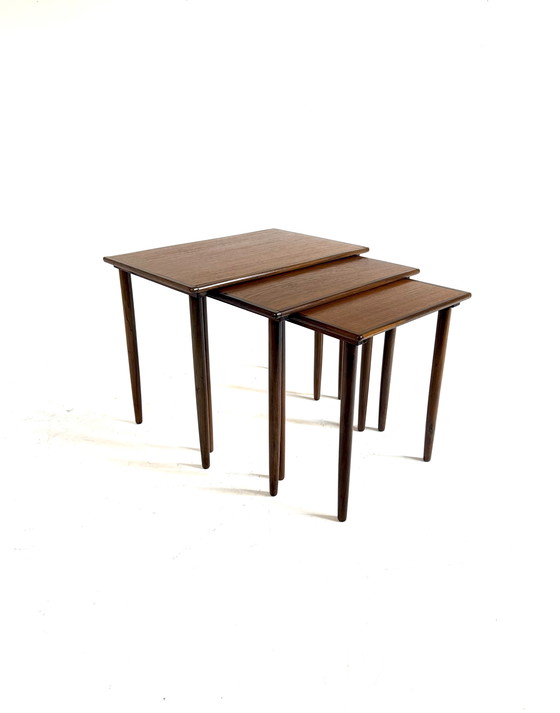 Image 1 of Vintage Deense teakhouten miniset ‘60