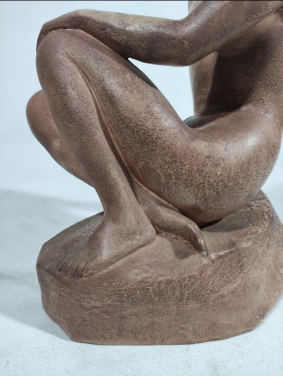 Image 1 of Art Deco Sculpture 'Seated Nude' – Emilio Musso (ca. 1930) | Unique