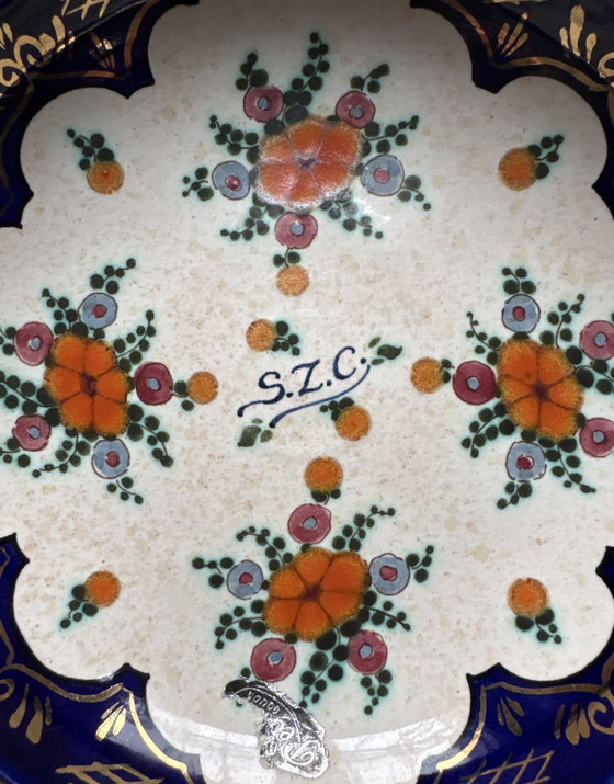 Image 1 of Vintage Regina Gouda Holland keramische schaal – "René" decor – handbeschilderd, jaren 1950

