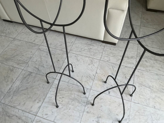 Image 1 of 2 chandeliers sur pied en fer forgé