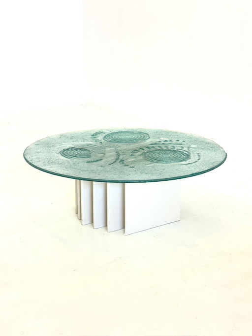 Heinz Lilienthal sculptural coffee table with glass top
