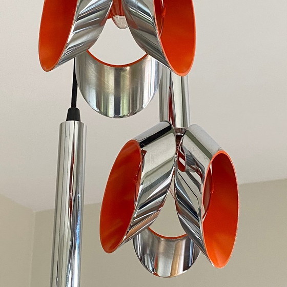 Image 1 of Suspension cascade en acier inox lustre 1970 Raak 