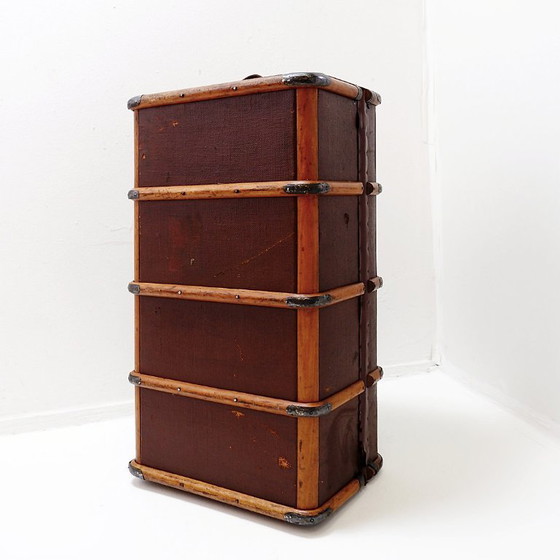 Image 1 of Baule-valigia vintage in tela e legno, anni '20