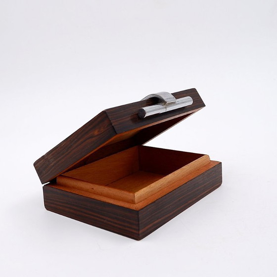 Image 1 of Boîte Art Déco en bois et métal attribuée à la Maison DESNY - années 1930