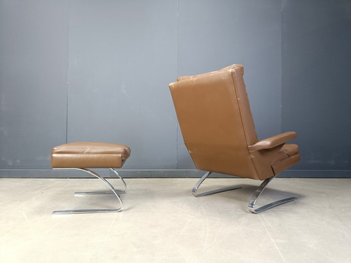 Swing Lounge Chair and Ottoman by Reinhold Adolf and Hans-Jürgen Schräpfer for COR, 1970s