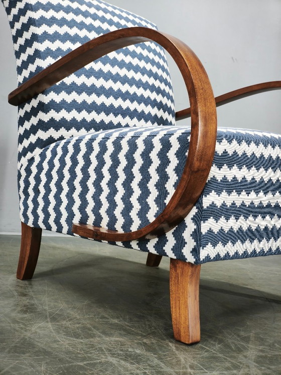 Image 1 of Jindřich Halabala Art Deco Lounge Chair, Tschechoslowakei, 1940er Jahre