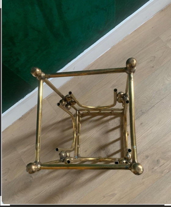 Porte-Parapluie Moderniste En Laiton 1900. Travail Autrichien Dans Le Goût De Joseph Hoffmann (1870-1956) (photo 7 of 8)