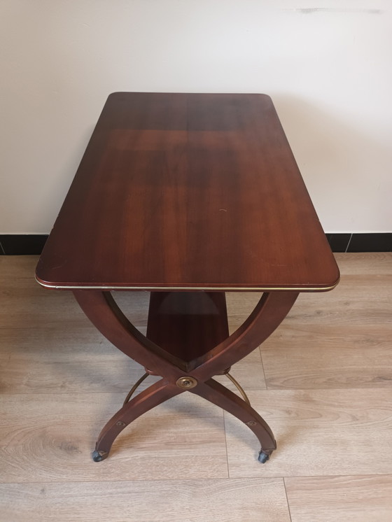 Image 1 of Vintage side table on wheels