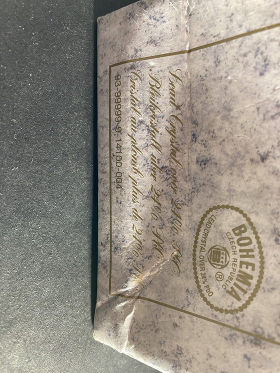 Image 1 of Brocca per il latte e zuccheriera in cristallo della Repubblica Ceca vintage degli anni '90 su un vassoio