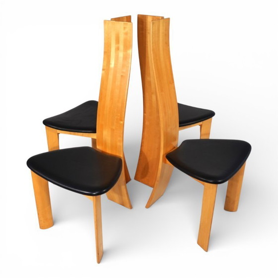 Image 1 of Tranekaer set of 4 Iris dining chairs by Bob van den Berghe, 1980