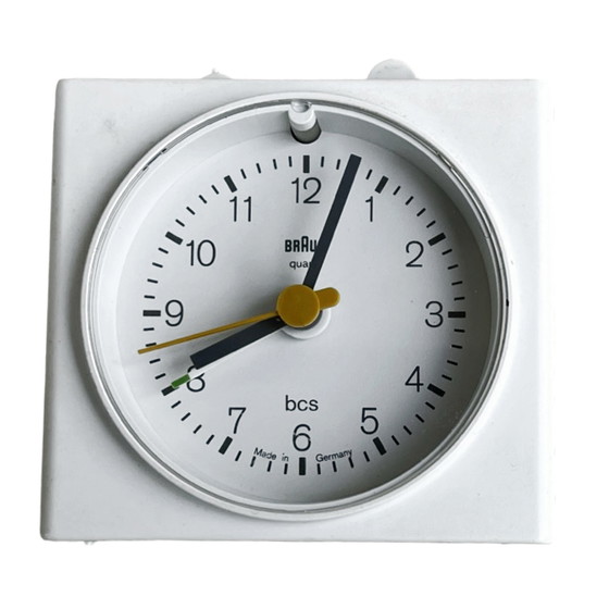 Image 1 of Reloj despertador Braun blanco, diseñado por Dietrich Lubs, Alemania, 1992
