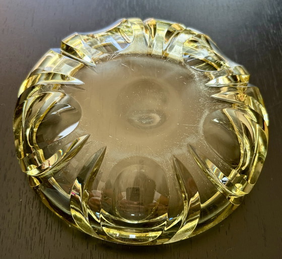 Boîte à couvercle en cristal Art Déco lourde, ambre – bonbonnière vintage – Objets déco, Crystal (photo 6 of 6)