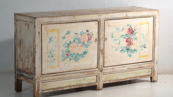 Credenza antica dipinta in legno di pino – Cina, circa 1930 – Credenze, Brass (photo 3 of 40)