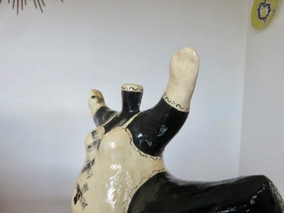 Image 1 of Sculpture "GODDESS" in papier-mâché, in the style of Niki de Saint Phalle, 1990
