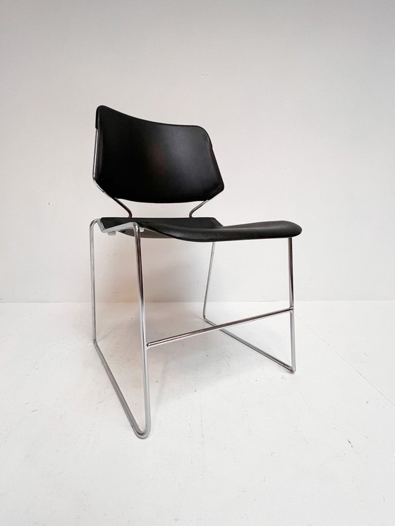 Image 1 of Set of 6 black Matrix Krueger chairs by Thomas Tolleson, 1970s