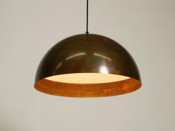 Image 1 of Rare Original 1960s Large Space Age Pendant Lamp with Copper Shade by Beisl Leuchten