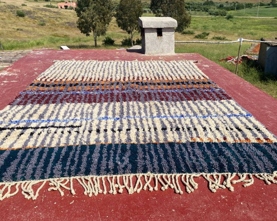 Vintage Moroccan Berber rug with multicoloured stripes – 332 x 244 cm – Rugs & carpets, Wool, Cotton (photo 16 of 19)