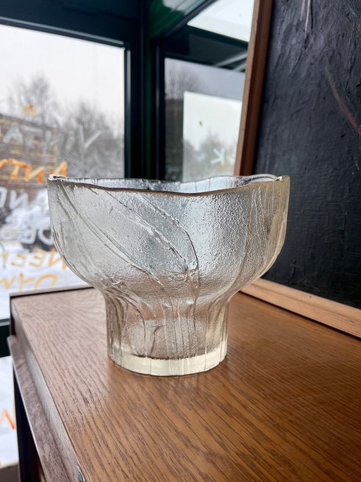 Kaija glass bowl designed by Aarikka for Humppila, Finland, 1960s