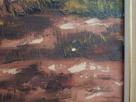 Image 1 of Peinture "The Deep in the forest", design scandinave, années 1970