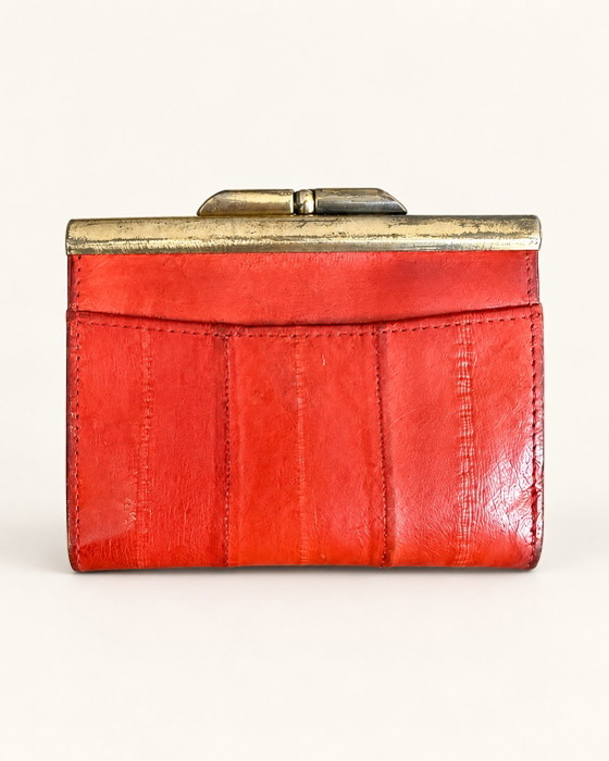 Portafoglio Vintage in Pelle di Anguilla Rossa – Anni '60/'70 – Portafogli & piccola pelletteria (photo 3 of 8)