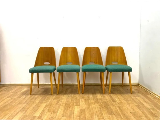 Image 1 of Set of 4 Retro Chairs, Brussels Style, 1964, Czechoslovakia