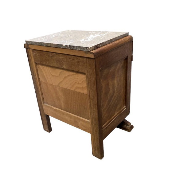 Image 1 of Frans Art Deco nachtkastje Venesta Mordex met marmeren blad