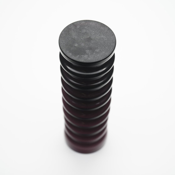 Image 1 of Karl Friedrich Kristallglaswerk Set de vases en verre ciselé avec boîte à couvercle et faucon MCM