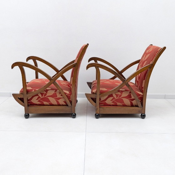 Image 1 of Pair of Italian Art Deco Armchairs Attributed to Maurizio Tempestini, 1940s