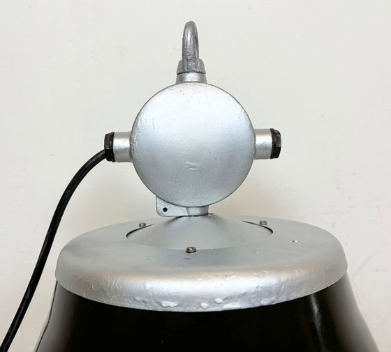 Image 1 of Industrial Black Enamel Factory Pendant Lamp, 1960s