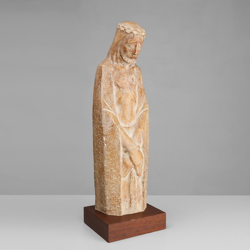 Religious Statue Jesus Christ in Art Deco Style by Belgian Artist André Teackens