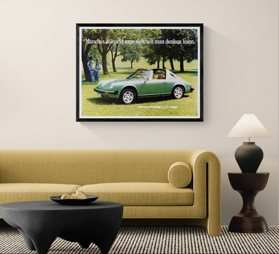 Image 1 of Porsche – Manches Wünscht Man Sich, Seit Man Denken Kann. – 1970s – Original Vintage Advertising Poster – Vintage – 76x102 cm