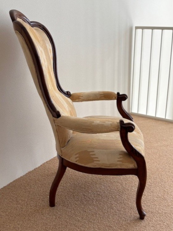 Image 1 of FAUTEUIL BIEDERMEIER MAJESTUEUX avec DOSSIER DE 80 cm