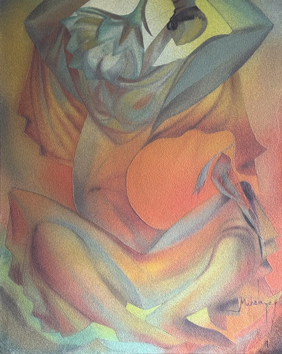 Image 1 of Mukalenge wa Mukalenge (Kinshasa) – Ecstasy at Thilmade - No. 16
Sandwork – Oil and sand on canvas, 70 × 100 cm, circa 1975-1985