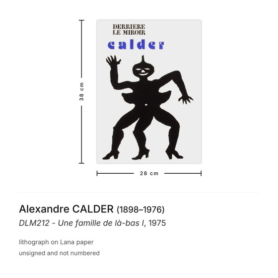 Image 1 of Alexandre Calder DLM212 - Een familie van daar I lithografie 1975