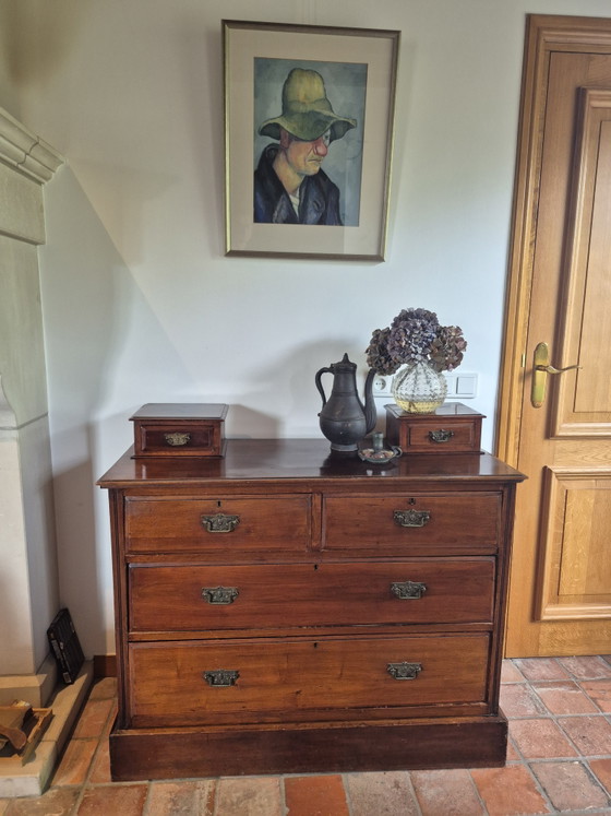 Cómoda antigua inglesa de caoba estilo georgiano con armarios superiores originales – Circa 1780 – Wood (photo 10 of 10)
