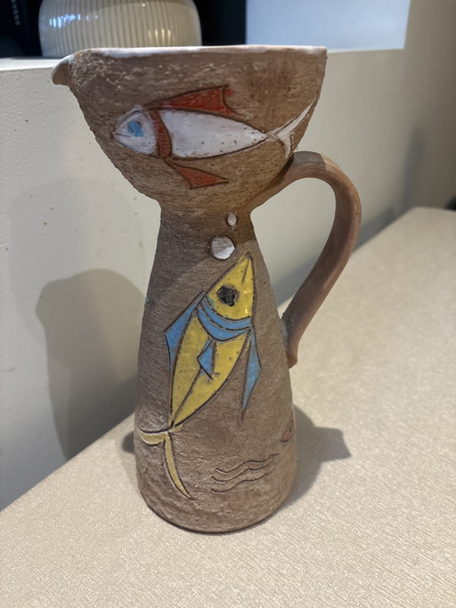 Mid-Century Italian ceramic jug (Model 6508) – Fish motif