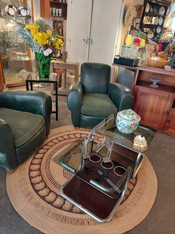 Image 1 of Pair of leather club chairs