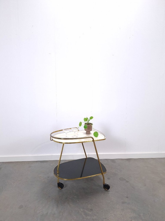 Image 1 of Ilse Möbel trolley met zwart wit formica
