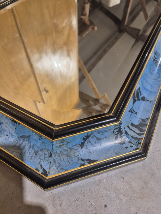 Image 1 of Wooden regency mirror with floral pattern