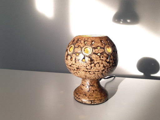 Lampe de table vintage en céramique Hannie Mein, lampe en faïence style Mid-Century Modern, lampe de table rétro en céramique
