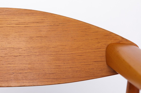 Image 1 of Poltrona vintage, design tedesco anni '60 - faggio e teak, rivestimento blu