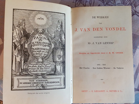 Juego decorativo de 22 piezas: Obras de Vondel (ca. 1890) – Libros de arte, Paper (photo 6 of 6)