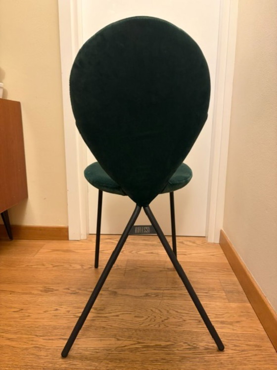 6 Riflessi "Sofia" Eetkamerstoelen - Groen Fluweel. Elegant en Iconisch Model – Textiel (photo 4 of 5)