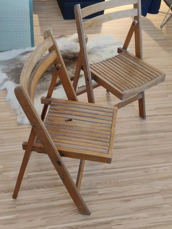 Image 1 of chaises pliantes en bois
