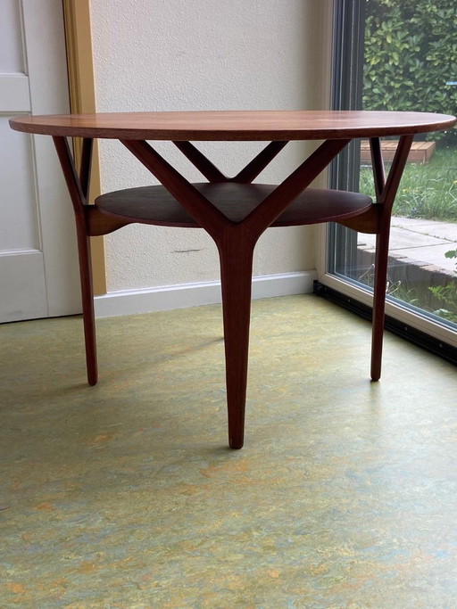 Arne Vodder Round Teak Sofa Table 1960s
