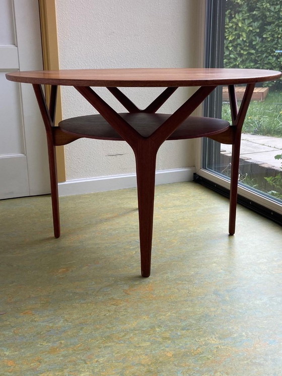 Image 1 of Arne Vodder Round Teak Sofa Table 1960s