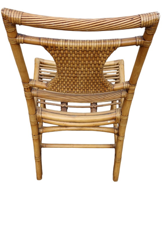 Image 1 of 6 sedie da pranzo in bambù