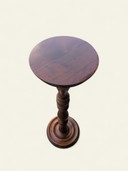 Zeldzaamheid! Vintage massief houten bloemenzuil - handgedraaid, klassieke Mid Century stijl, plantentafel, ongebruikt